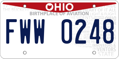 OH license plate FWW0248
