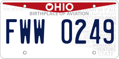OH license plate FWW0249