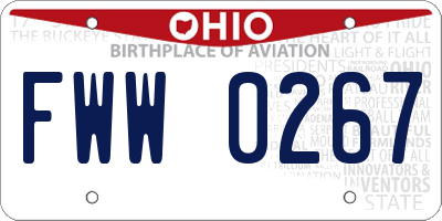 OH license plate FWW0267
