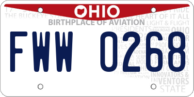 OH license plate FWW0268