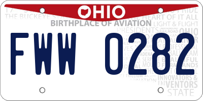 OH license plate FWW0282