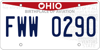 OH license plate FWW0290