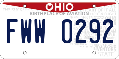 OH license plate FWW0292