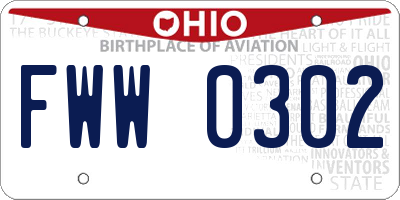 OH license plate FWW0302
