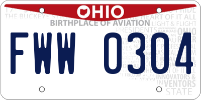 OH license plate FWW0304