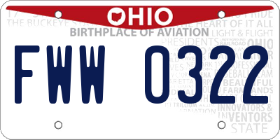 OH license plate FWW0322