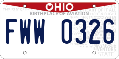 OH license plate FWW0326