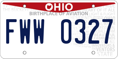 OH license plate FWW0327
