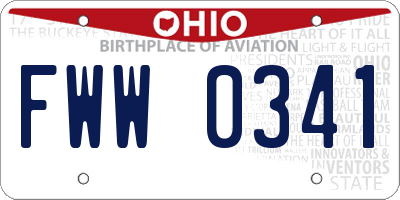 OH license plate FWW0341