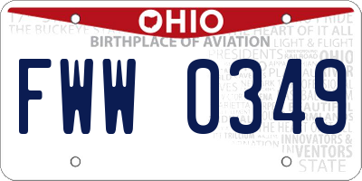 OH license plate FWW0349