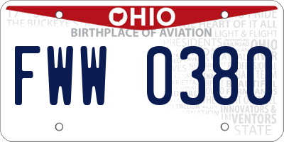 OH license plate FWW0380