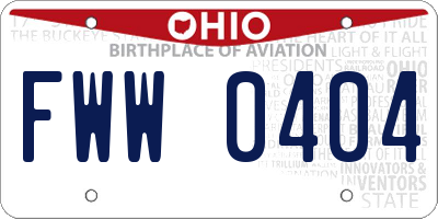 OH license plate FWW0404