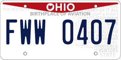 OH license plate FWW0407
