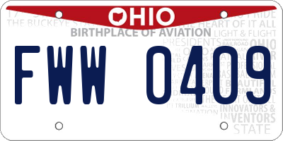 OH license plate FWW0409