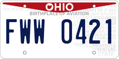 OH license plate FWW0421