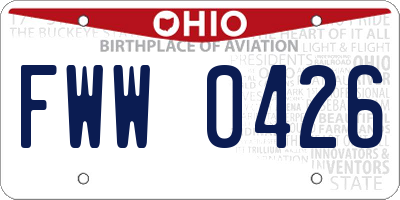 OH license plate FWW0426