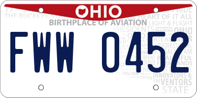 OH license plate FWW0452