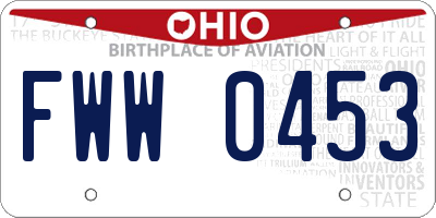 OH license plate FWW0453