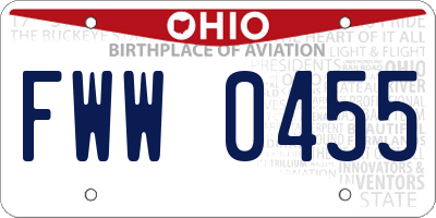 OH license plate FWW0455