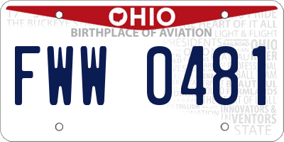 OH license plate FWW0481