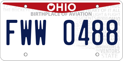 OH license plate FWW0488