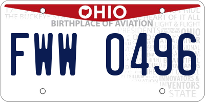 OH license plate FWW0496