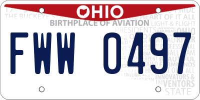 OH license plate FWW0497