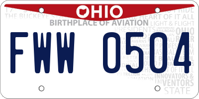 OH license plate FWW0504