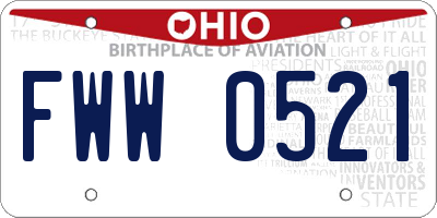 OH license plate FWW0521