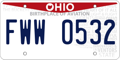 OH license plate FWW0532