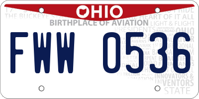 OH license plate FWW0536