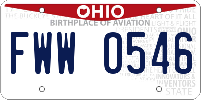OH license plate FWW0546