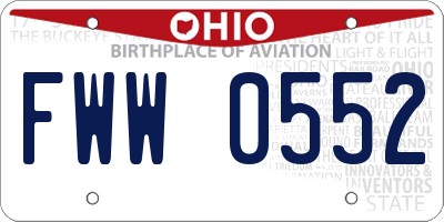 OH license plate FWW0552