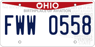 OH license plate FWW0558