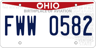 OH license plate FWW0582