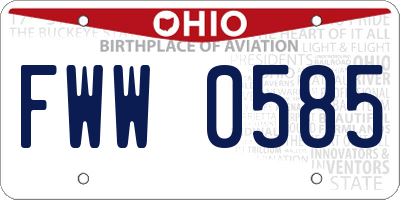 OH license plate FWW0585