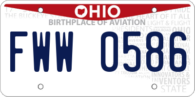OH license plate FWW0586