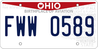 OH license plate FWW0589