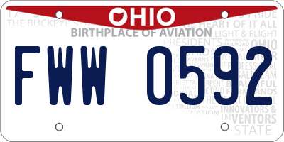 OH license plate FWW0592