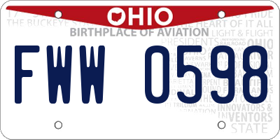 OH license plate FWW0598