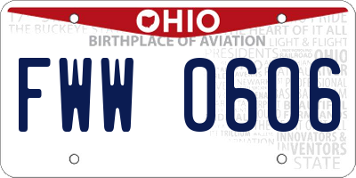 OH license plate FWW0606
