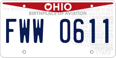 OH license plate FWW0611