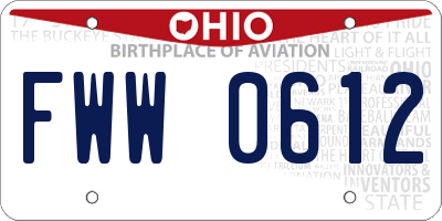 OH license plate FWW0612
