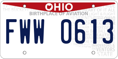 OH license plate FWW0613