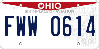 OH license plate FWW0614