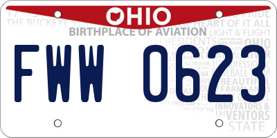 OH license plate FWW0623