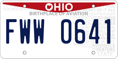 OH license plate FWW0641