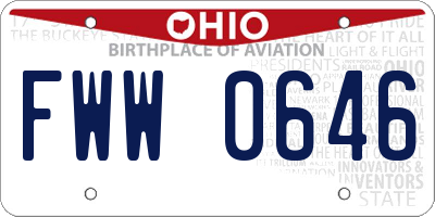 OH license plate FWW0646