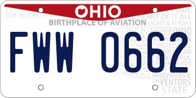 OH license plate FWW0662