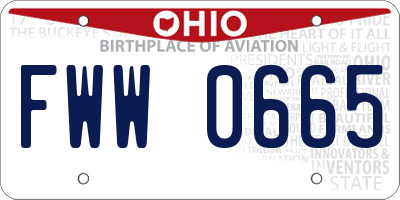 OH license plate FWW0665